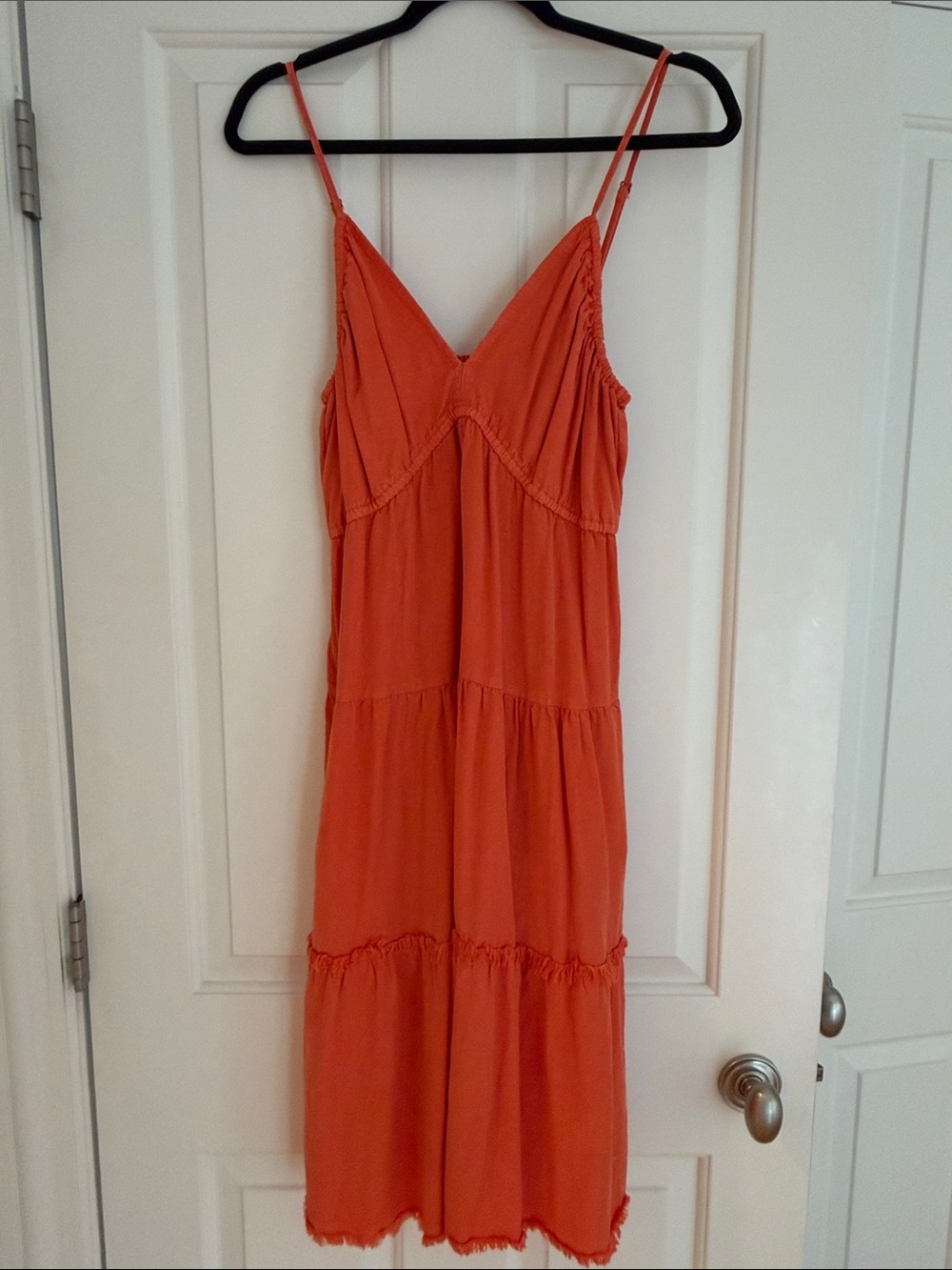 Spaghetti Strap Orange Tiered Maxi Dress - Kut from the Kloth